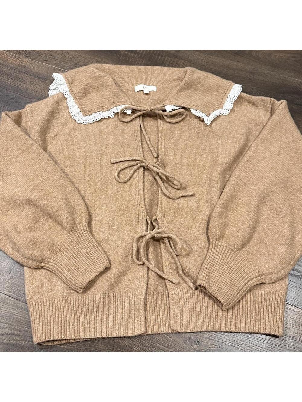 Women's Tan and Brown Cardigan